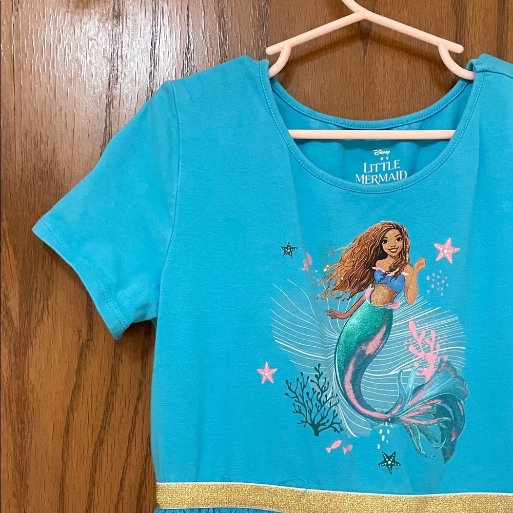 DISNEY UGC Girls size large (10/12) Blue Gold Live Action Little Mermaid Dress - Picture 4 of 9